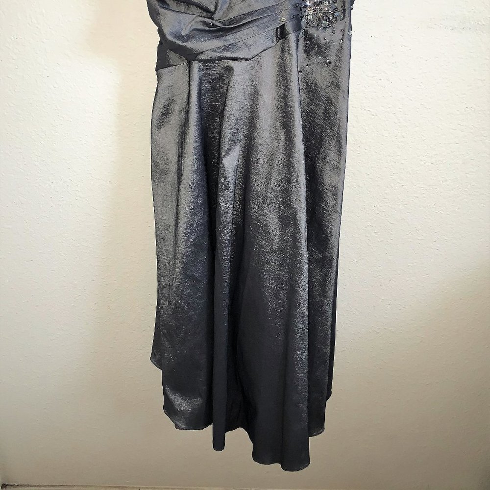 Holiday Party Dress Cindy U.S.A. Silver Metallic Dress - Picture 2 of 4